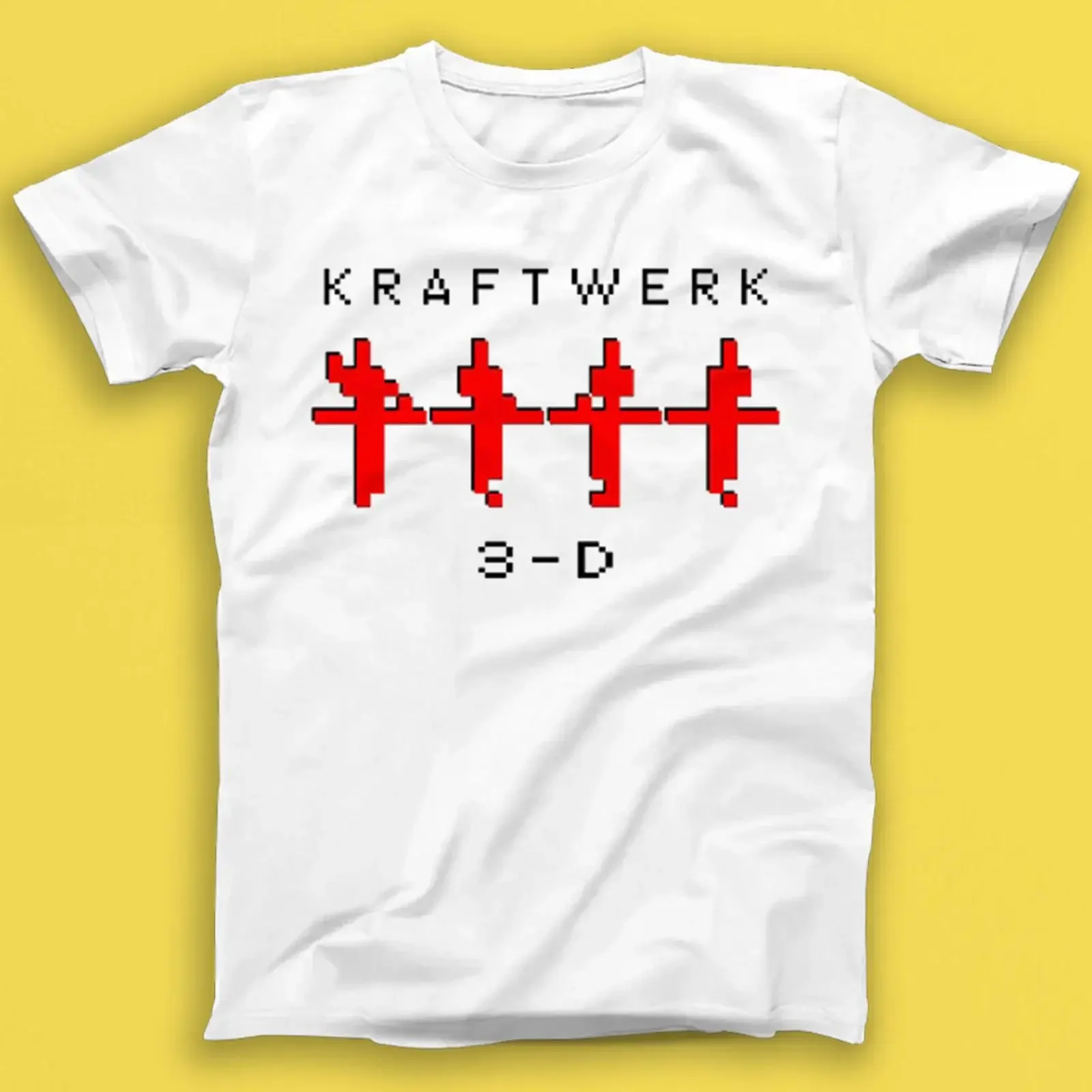 Kraftwerk 3 D The Catalogue Electronic Synth Pop Music T Shirt 1939 vintage Washed Casual Comfortable Top For Everyday Wear