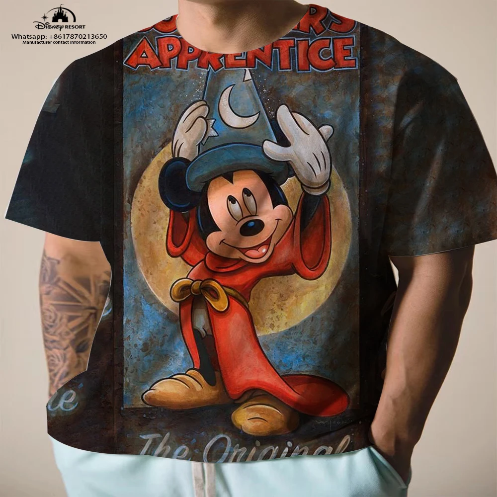 T-shirt à col rond imprimé Harajuku pour hommes, Minnie Anime Street Trend, Polyvalent, 2K, Été, Garçons, Nouveau, Décontracté