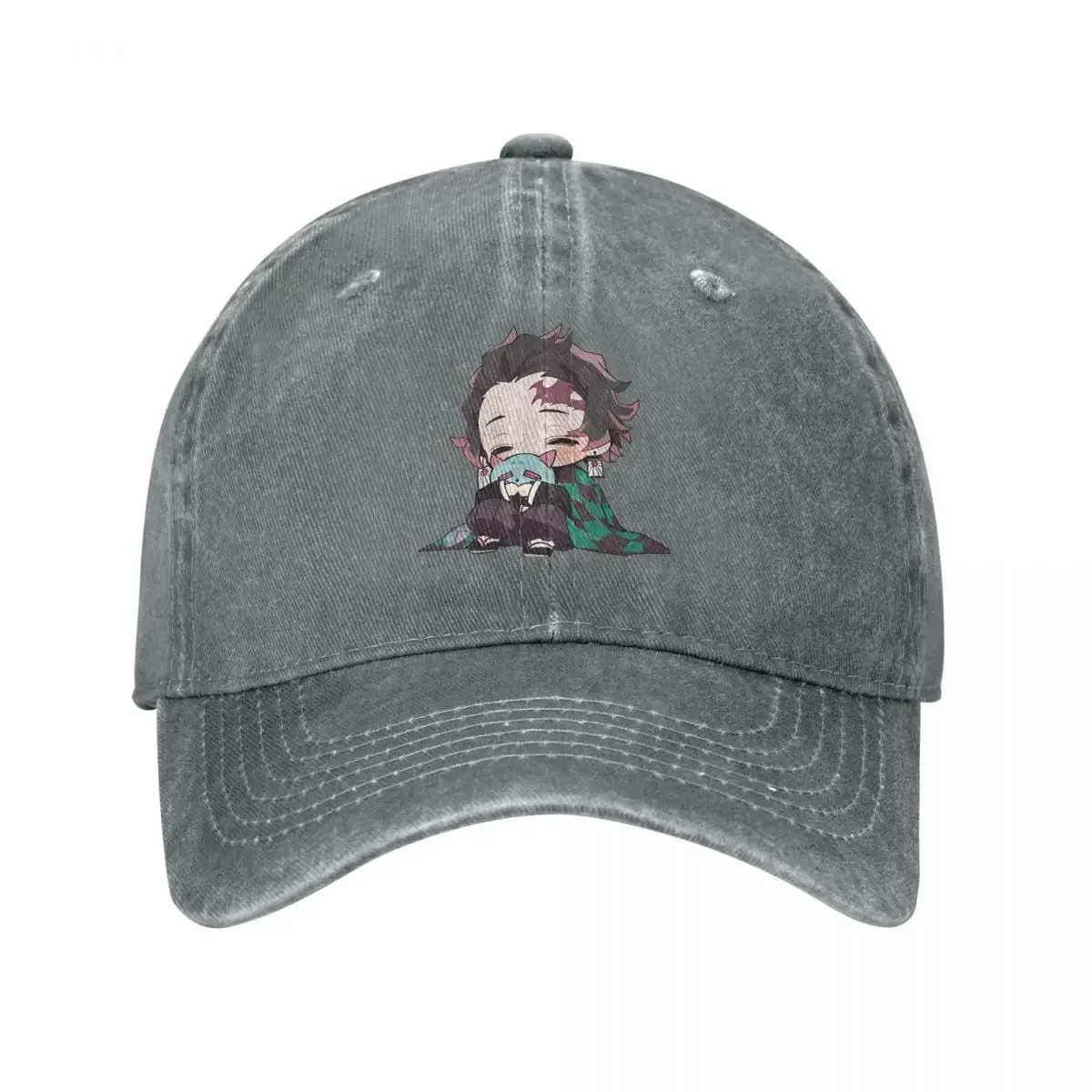 Demon Slayers Tanjiro Anime Baseball Caps Vintage Distressed Denim Washed Comic Headwear Unisex Outdoor Activities Caps Hat