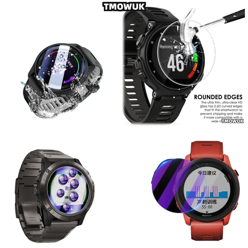 

For Garmin Forerunner 645 735 745 935 945 955 965 970 Fenix 7 7S 7X Pro Tempered Glass Screen Protector HD Anti - Scratch 9H Har