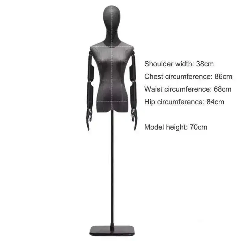 Wedding Half-length Dress Model Props Female Black Mannequins Light Luxury Mannequin for Women's Clothing Store Display Stand F