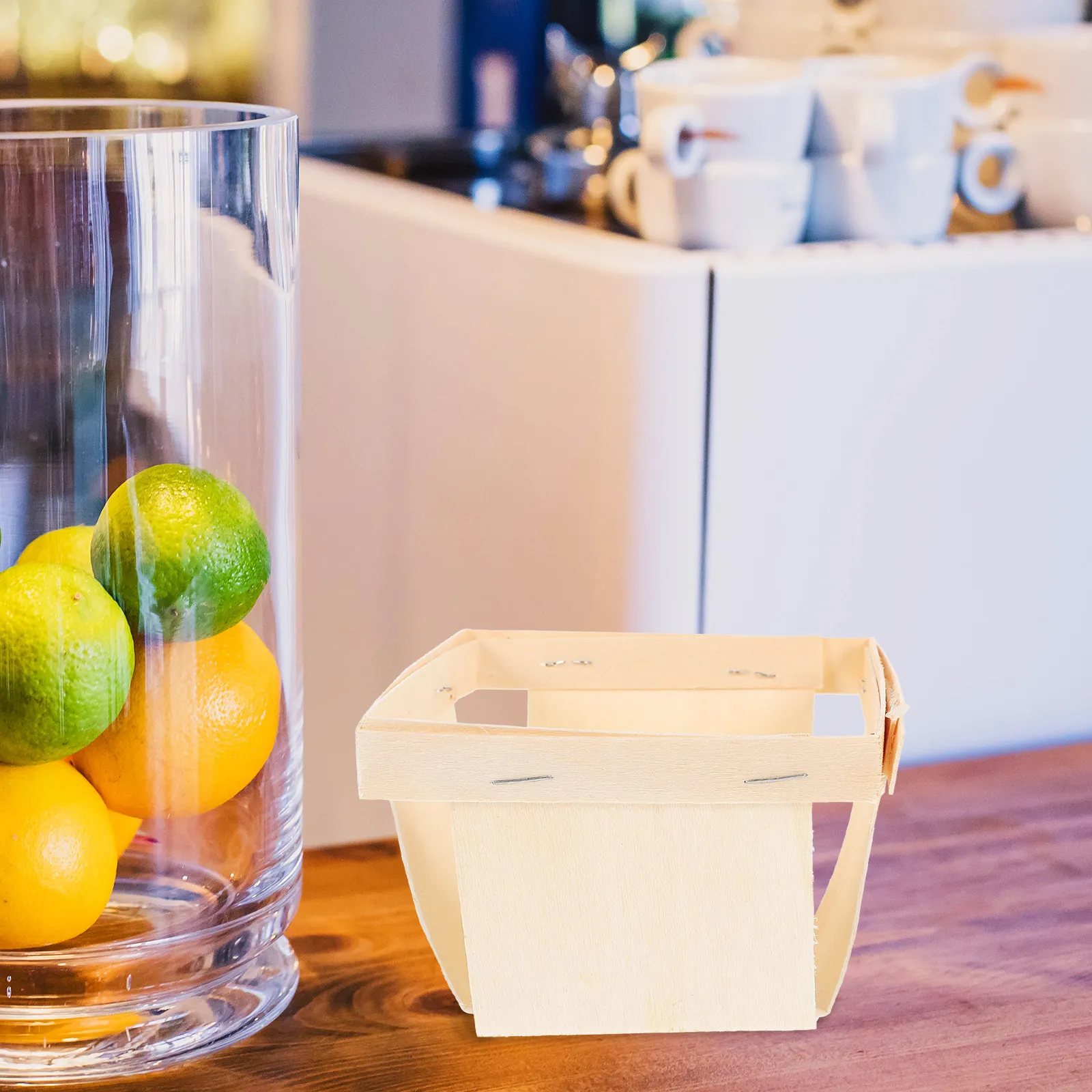 

Набор из 4 деревянных корзин для хранения без ручек: универсальные контейнеры для фруктов, овощей, хлеба, органайзеры для кухни и рабочего стола