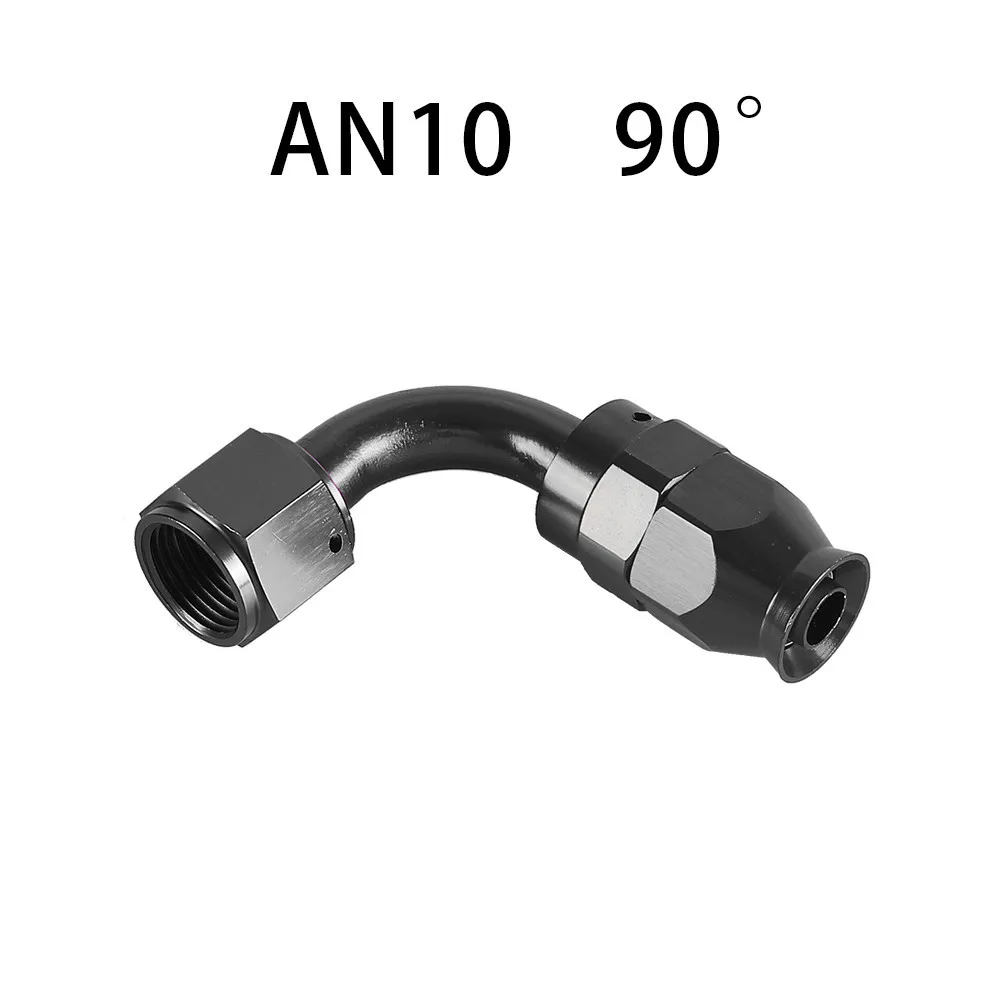 AN4/6/8/10/12 Recht 0 ° /45 ° /90 ° /120 ° /180 °   Graad PTFE olie brandstof draaibare slanguiteinde olie slanguiteinde adapterset zwart