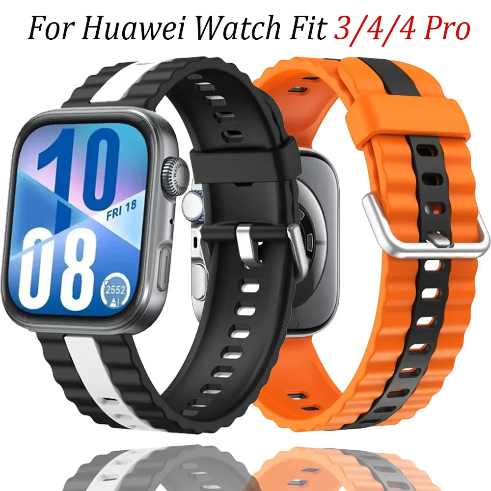 حزام سيليكون بلونين لساعة Huawei Watch Fit 4/4 Pro Sport سوار معصم مريح لساعة Huawei Watch Fit 4/3 استبدال الفرقة #1