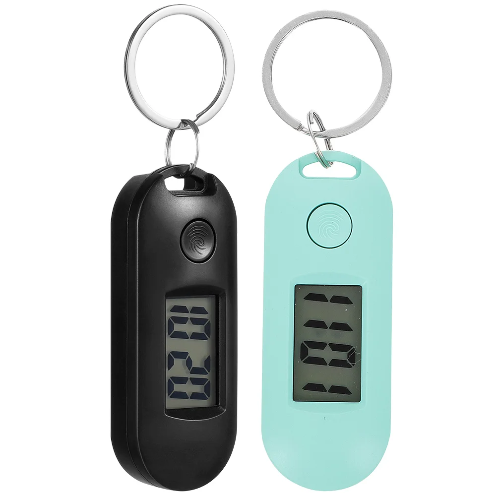 2 Pcs Electronic Watch Key Chain Portable Keychain Watches Pocket Hanging Digital Student Clip-on for Students Kids Ring