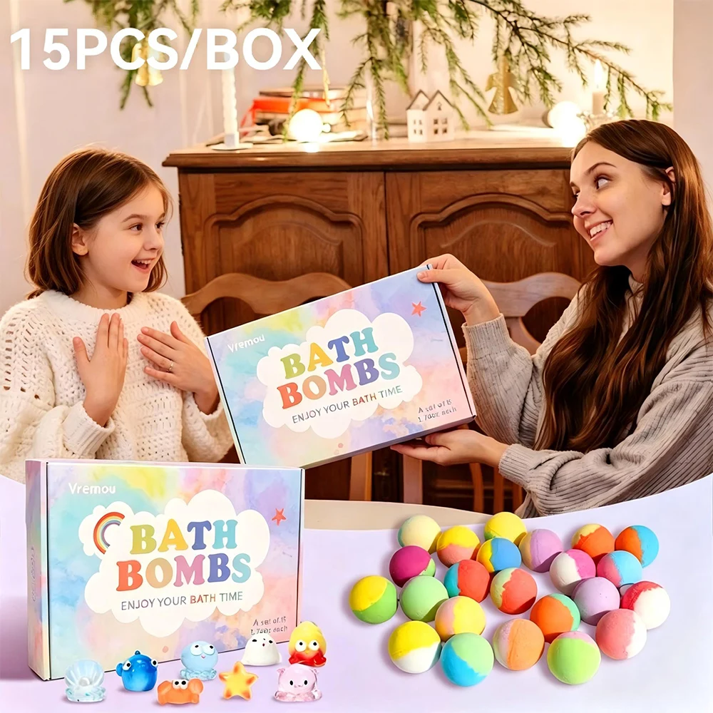 lot-de-15-bombes-de-bain-pour-enfants-ensemble-cadeau-ingredients-a-base-d'extraits-vegetaux-bain-moussant-pour-enfants