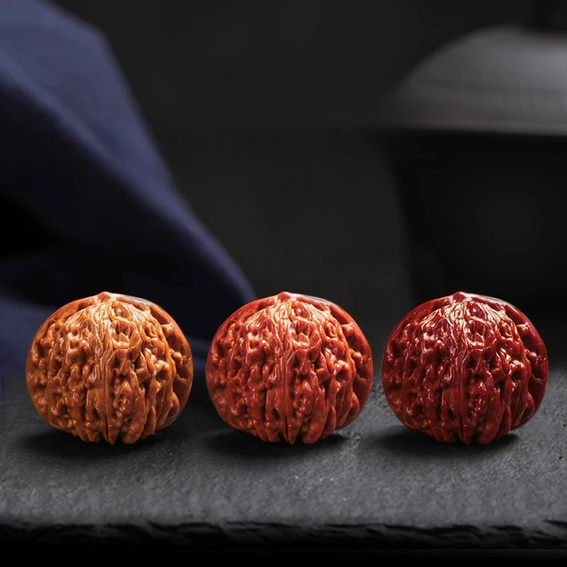 Highly Polished 35-48mm Natural Old Tree Wenwan Walnut Pair Chinese Traditional Collectible Hand Fidget Toy Unique Gift For Hobb