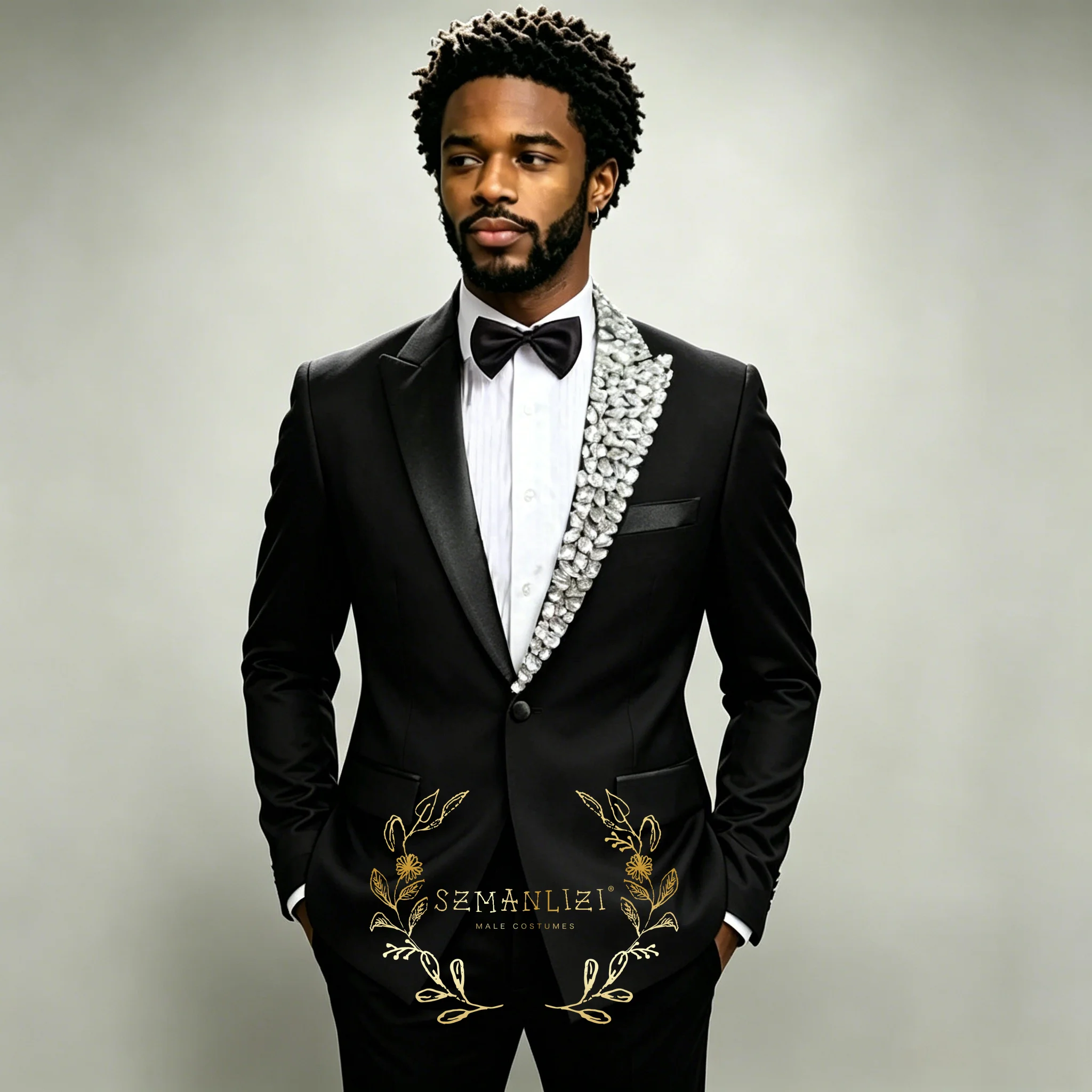 Luxury Burgundy 2 Piece Sets Suit Men Formal Wear Single Breasted Prom Blazer Customized Crystals Groom Wedding Tuxedos Attire