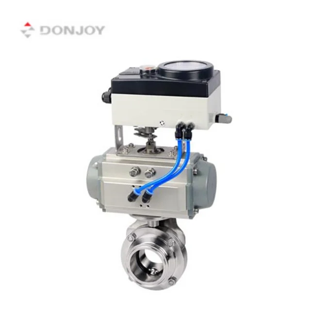 DONJOY sanitary ss304 butterfly valve tri clamp stainless steel butterfly valve pneumatic butterfly valve