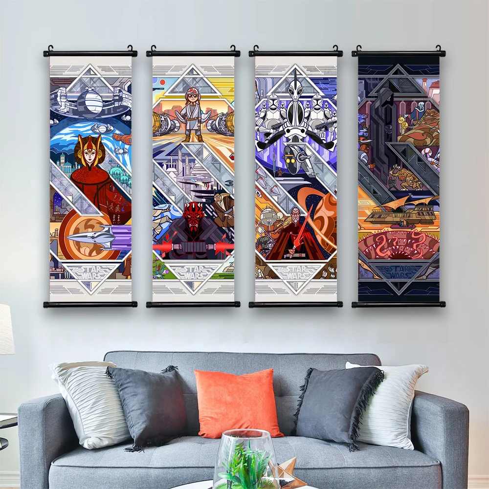 Disney Star Wars Movie Comic Stormtrooper Poster Wall Artwork Canvas Painting Luke Skywalker Hanging Scroll Decor Art Wallpaper