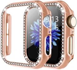 Bling Cover For Apple watch Case 45mm 41mm 44mm 40mm 42mm 38mm Accessories Diamond bumper Protector iWatch series 3 4 6 SE 7 8 9