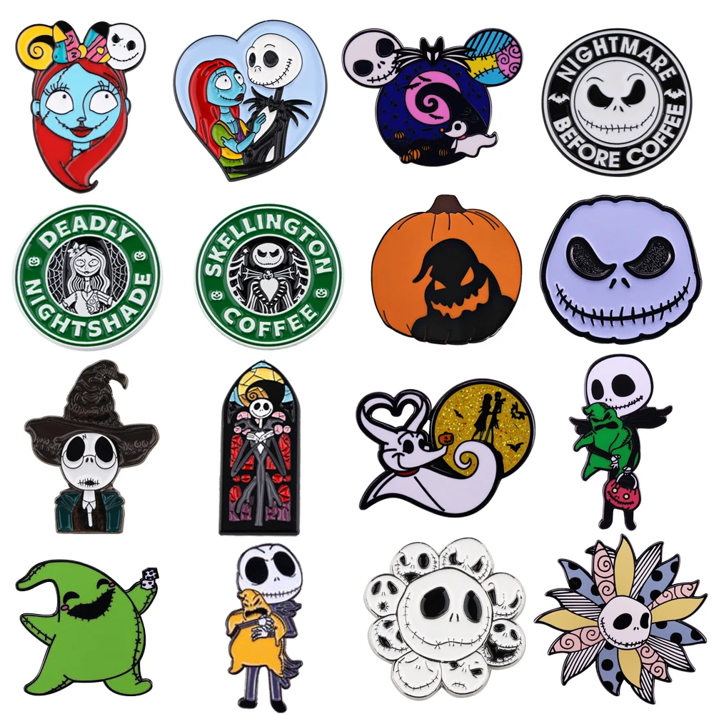 Halloween Art Scary Face Enamel Pin Horror Cute Lapel Pins Pines Badges on Backpack Brooch for Clothes Fashion Accessories