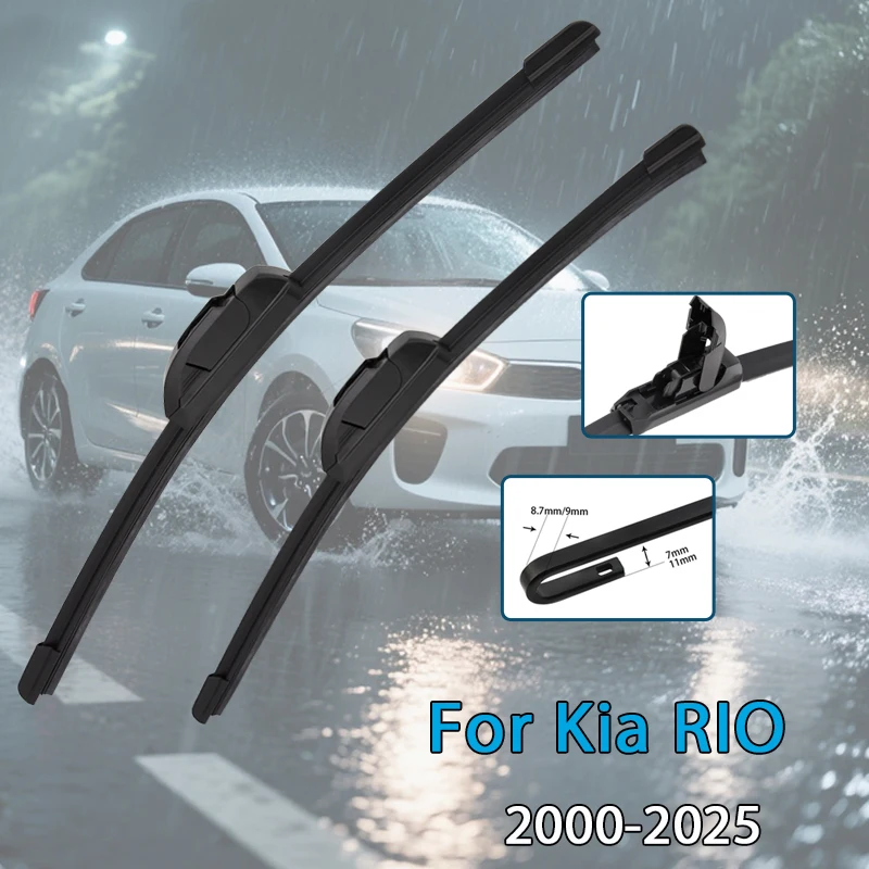 

Car Wiper Blades For Kia RIO 2000-2025 Windshield Windscreen Front Window Blades Fit U Hook Arm Car Accessories