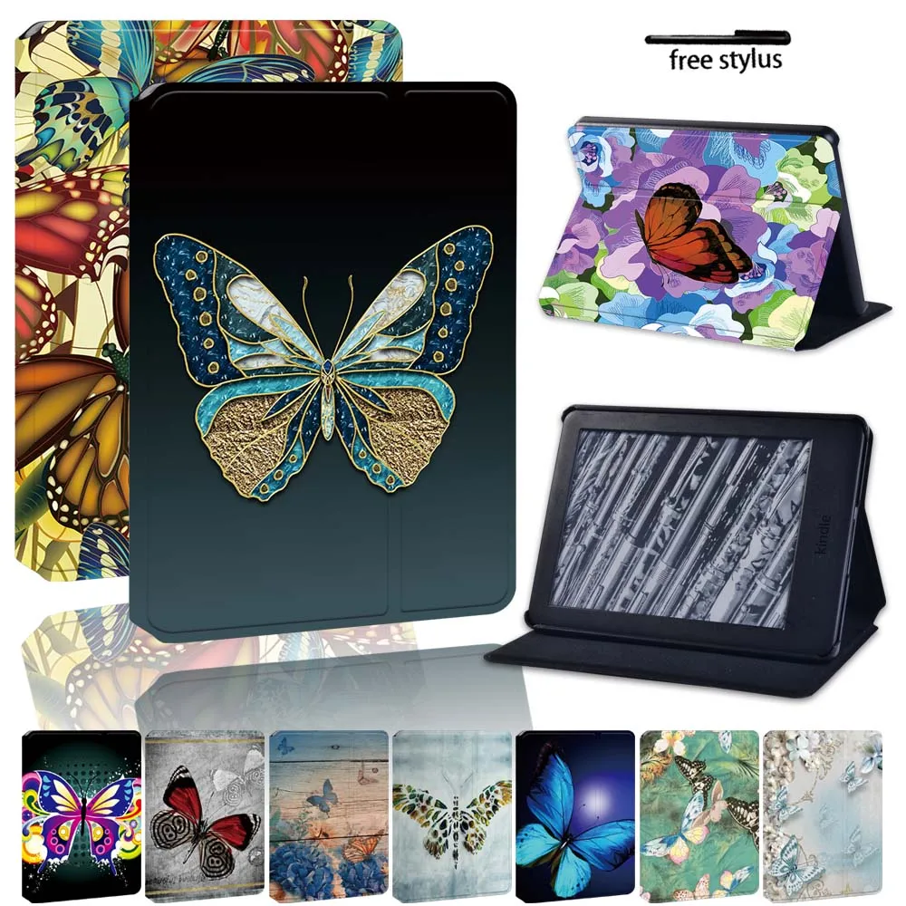 

For Kindle Paperwhite 11th 2021 Case Butterfly Print Leather Cover for Kindle 10th Stand Hard Case for Kindle Paperwhite 1 2 3 4