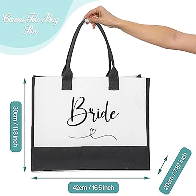 Bride Tote Bag Bride To Be Gift for Wedding Engagement Bachelorette Party Anniversary Travel Hen Party Supplies Decoration Women