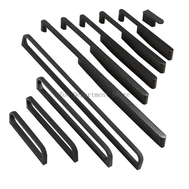 Modern simple large wardrobe door black handle cabinet cabinet drawer handle furniture cabinet door alloy handle