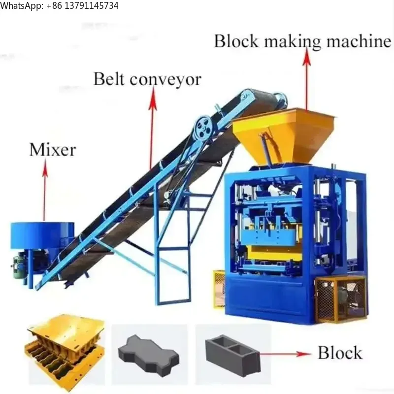 New QT4-24 Cement Block Machine Vibration Processing Hollow Brick Production Line for Construction Industries