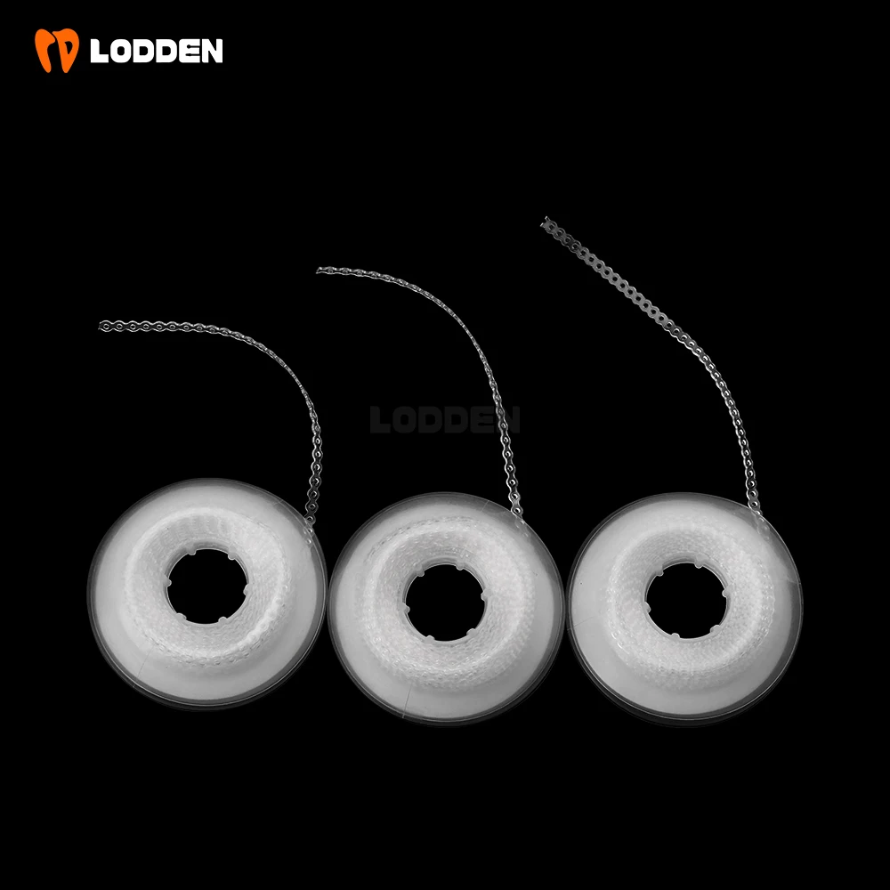 100pcs Dental Orthodontic Elastic Rubber Power Chain Rubber Band Long Short Closed Elastic Ultra Power Chain High Strength