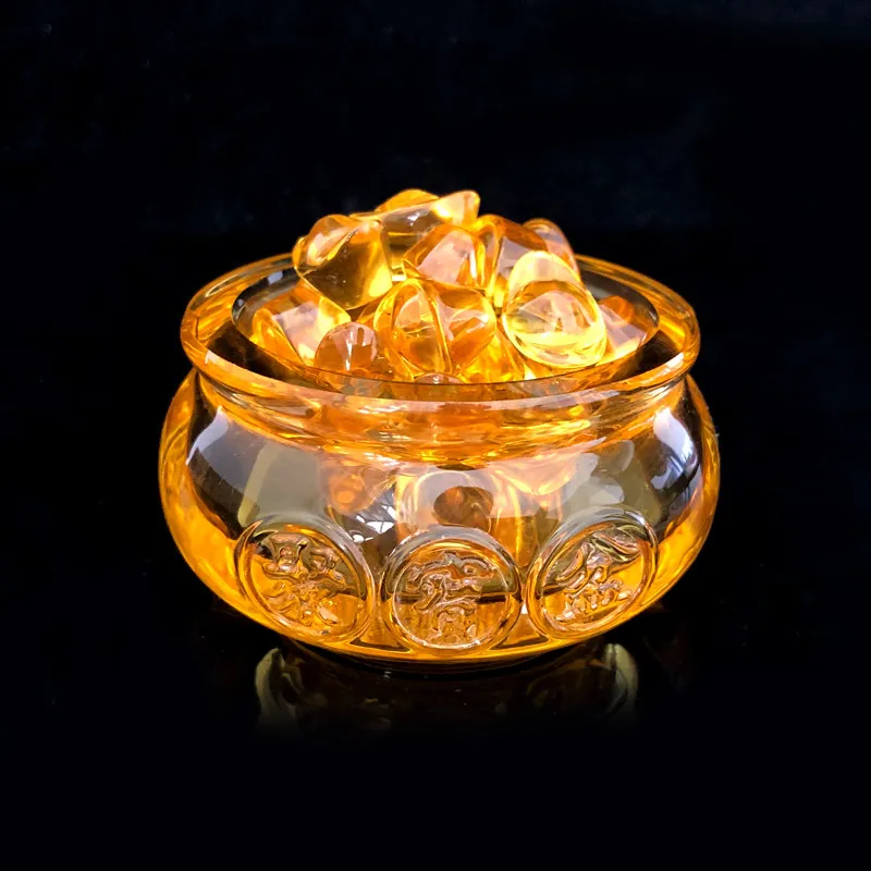 Cornucopia Golden Ingot Citrine Colored Glaze Cornucopia Amass Fortunes Office Home Decoration Home Enshrine God of Wealth