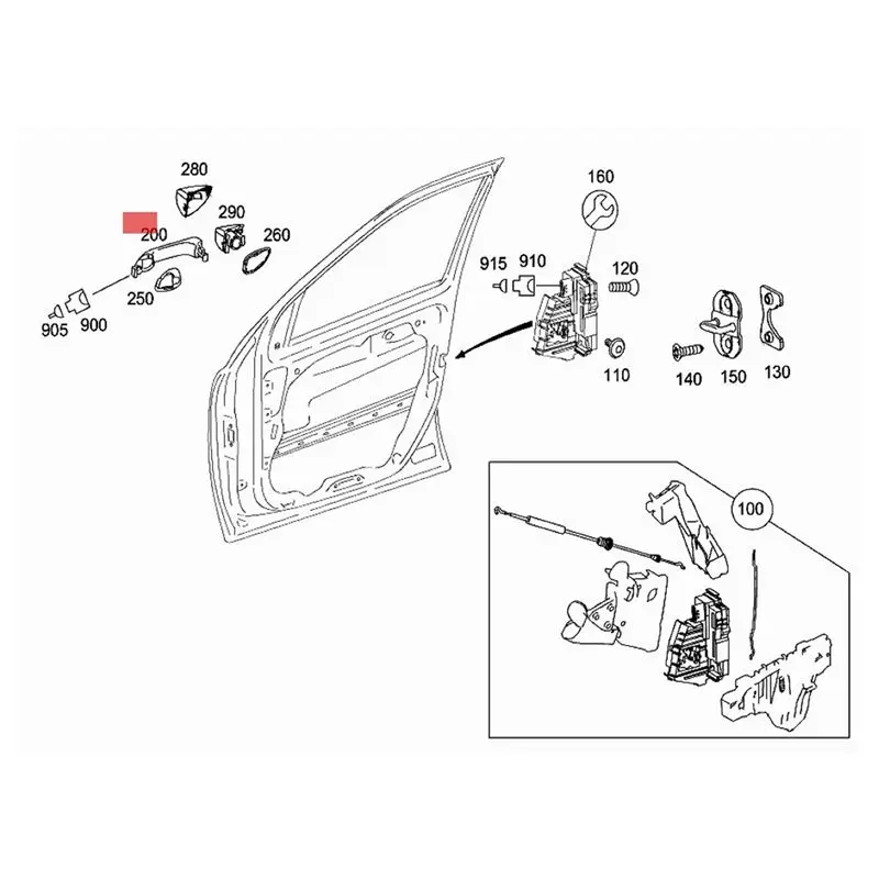 Multi-Purpose Door Handle Exterior Door Handle For Benz W164 ML500 ML300 X164 GL450 A1647600370 Front/Rear Left