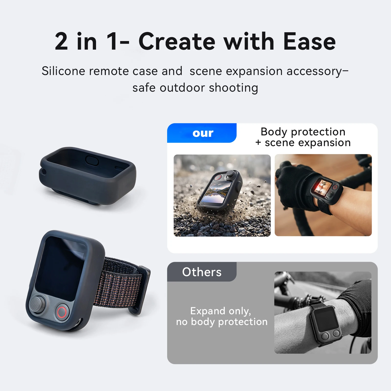 Soft Silicone Case Strap Mount For DJI Pocket 4Pro Remote Monitor View Finder Adjustable Comfort Grip Protection
