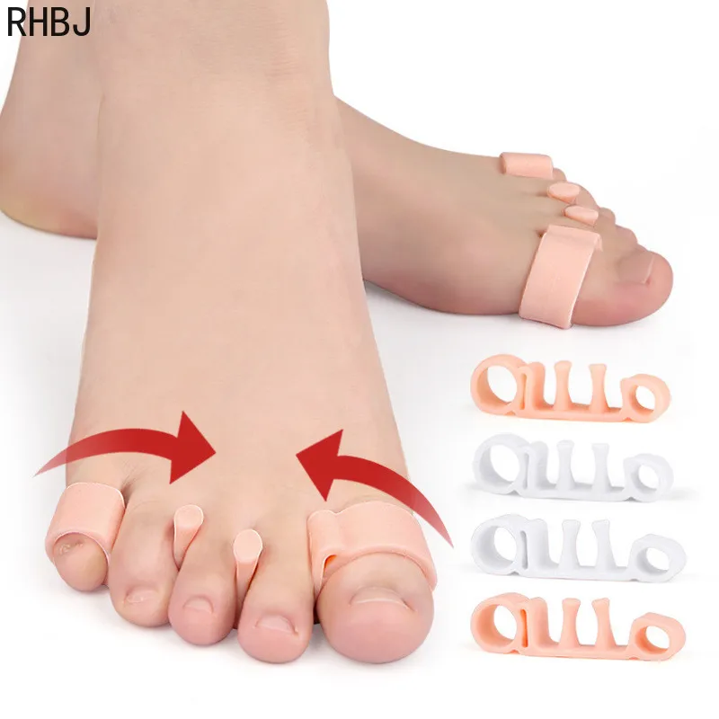 RHBJ 1pair New Specialized Foot Orthosis Device Hallux Valgus Corrector Toe Separation Toe Overlap Comb Splitter Along Toe Pad