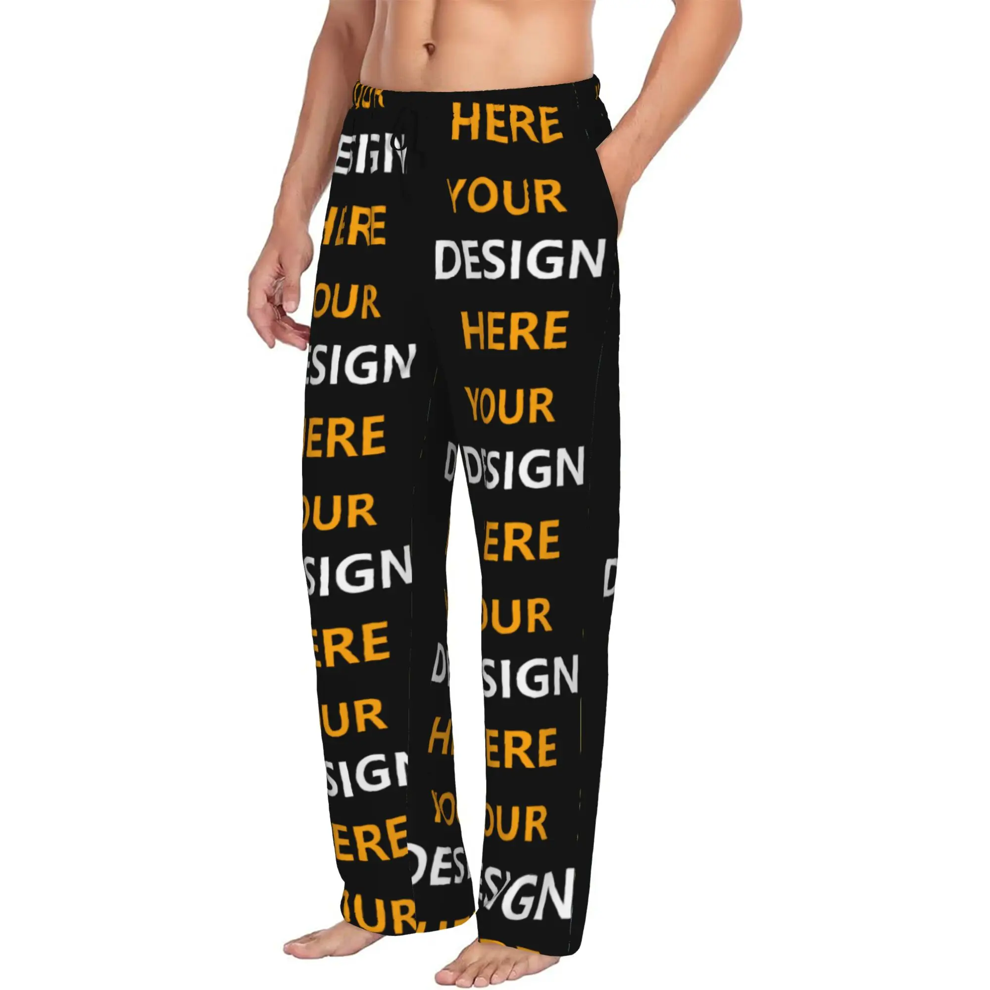 

Custom Your Design Here Pajama Pants for Men Personalized Lounge Sleep Drawstring Sleepwear Bottoms with Pockets