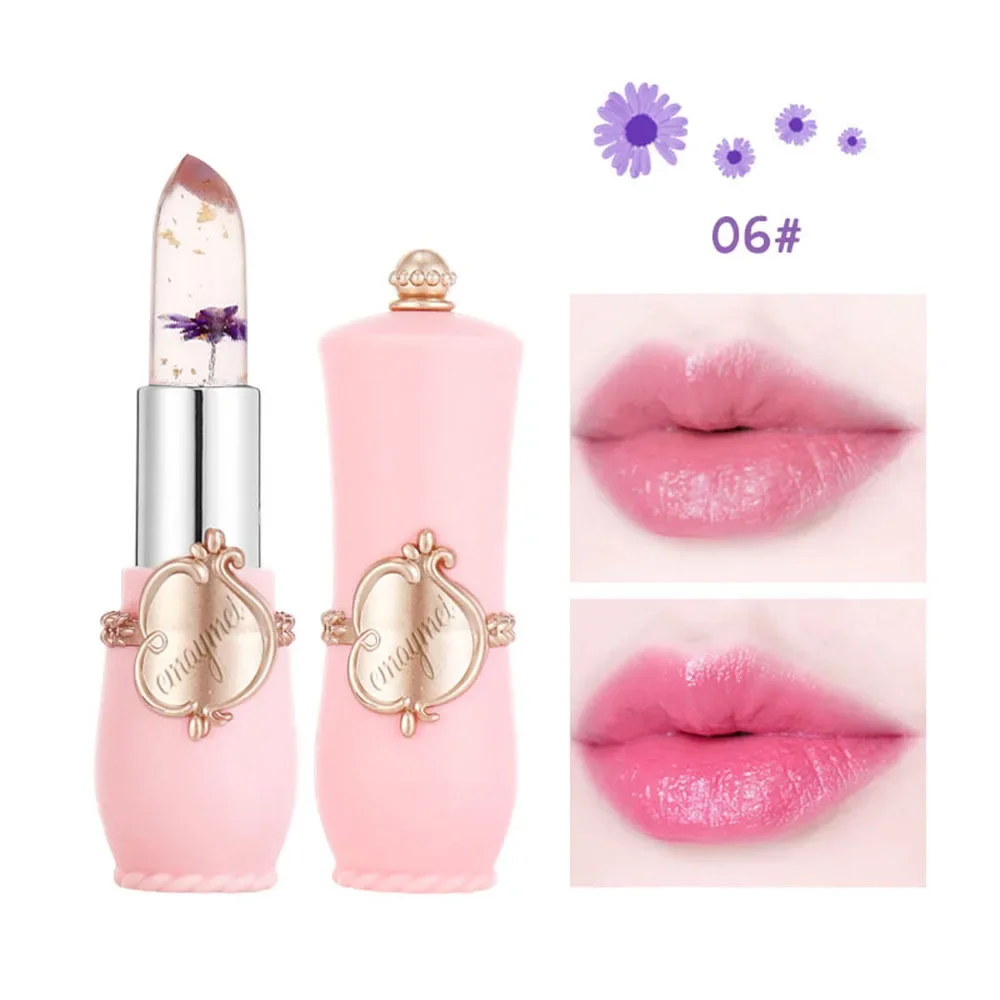 6-teiliges Make-up-Lippenstift-Set, trockene Blume, Gelee, kristallklar, langlebig, feuchtigkeitsspendende Lippen, Farbwechsel, rosa Lipgloss, Kosmetik – Detail 9