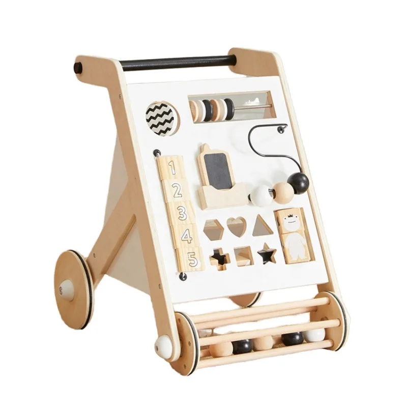 Multifunctional Sensory Wooden Child Safety Seat Angle Adjuster Geometric Push Pull Adjustable Regulator for Kids Car Seat
