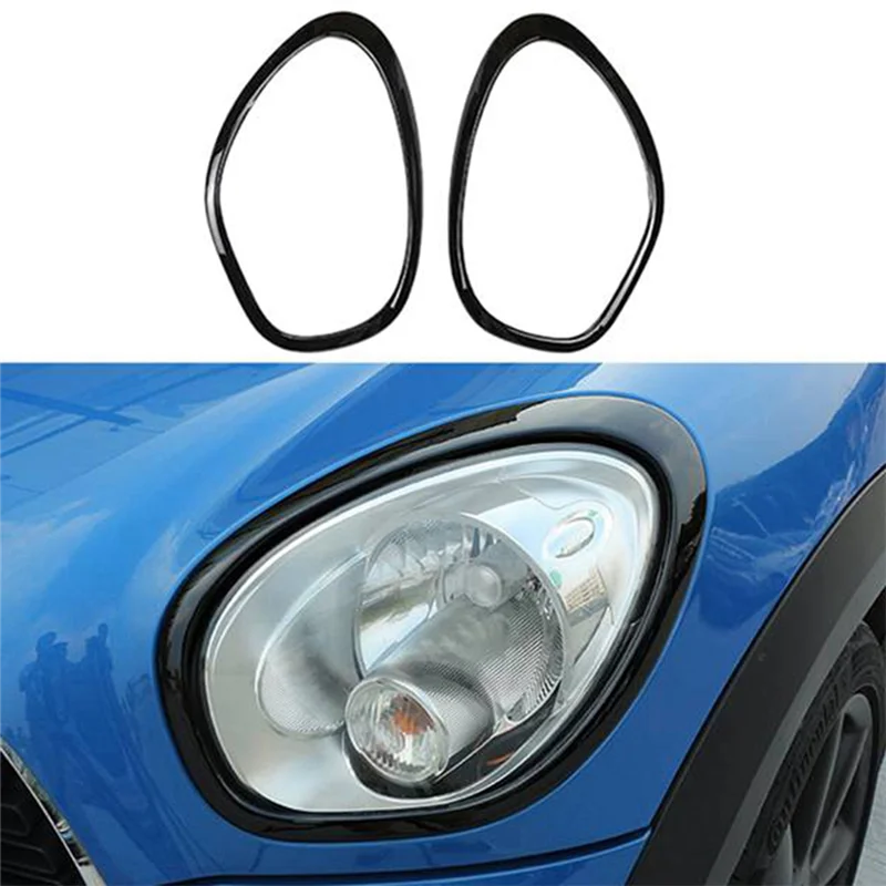 

4 упаковки для MINI Cooper Countryman R60 2011-2016, рамка передней и задней фары, кольцевая крышка, накладка, аксессуары для стайлинга автомобиля