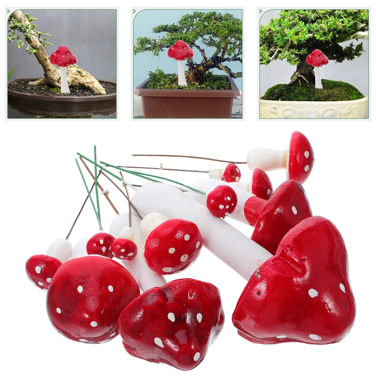 33Pcs Artificial Foam Mushrooms Realistic Miniature Models Vibrant Colors Lightweight for DIY Crafts Garden Bonsai Decor