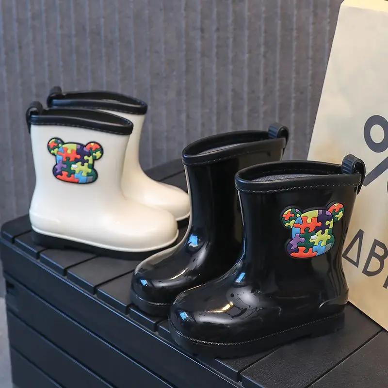 

Boys Kids Rain Boots Anti Slip Waterproof Rubber Shoes for Toddlers School Children Durable Lightweight Outdoor Footwear