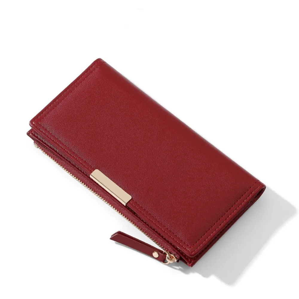 Mode-Design Koreanischen Stil Lange Brieftasche Ultra Dünne Geldbörse PU Leder Karte Halter Multi-funktion Multi Slot Falten Kupplung tasche Männer