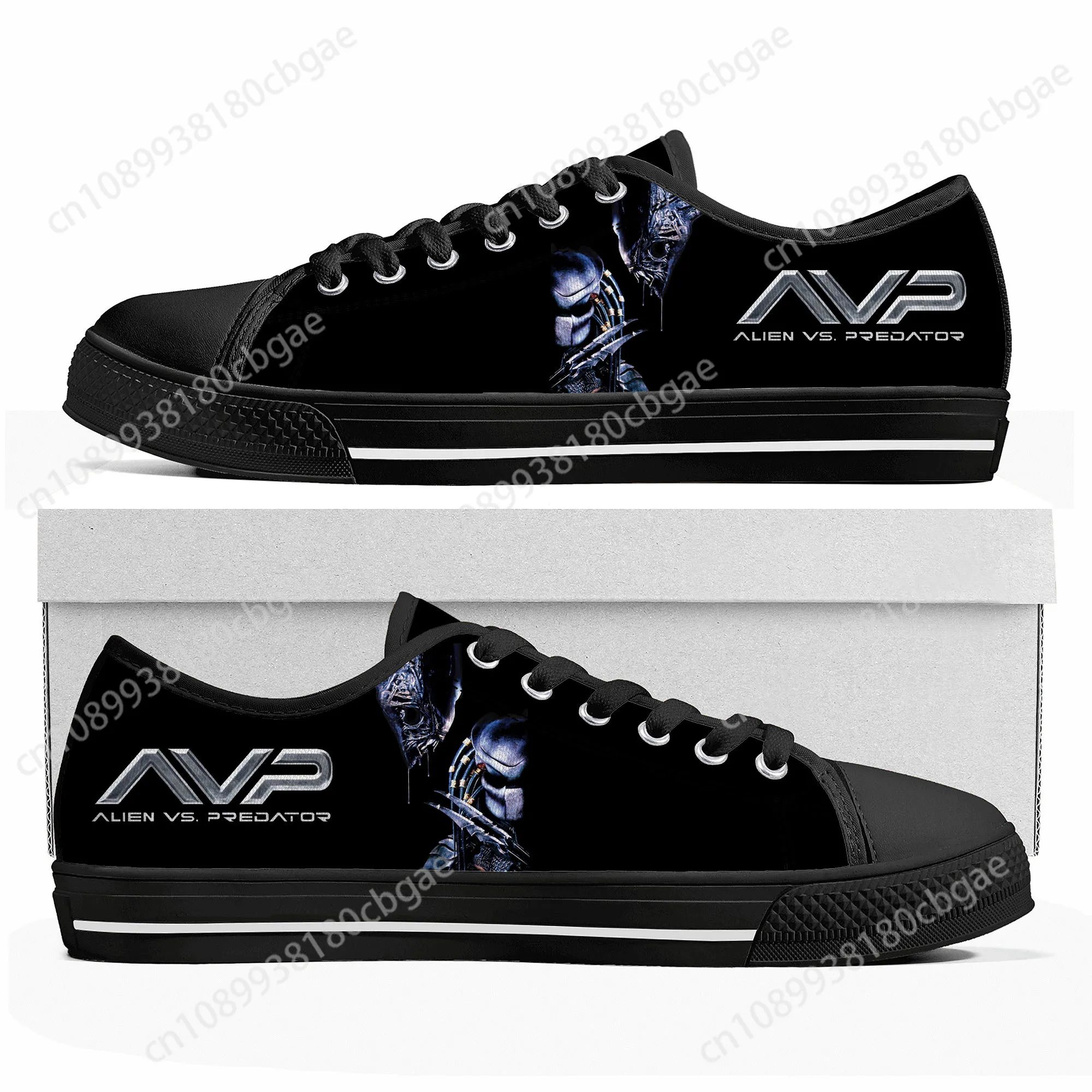 The Predator Alien Movie Low Top Sneakers Mens Womens Teenager Canvas High Quality Sneaker Casual Custom Made Shoes DIY Shoe