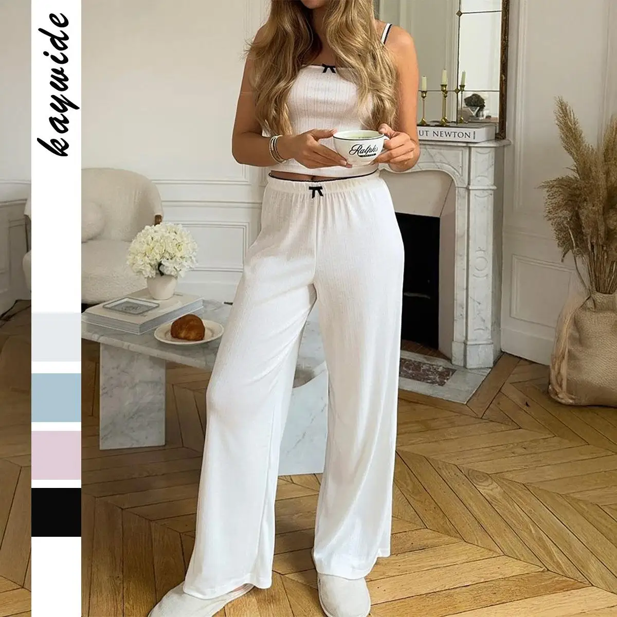 

Sexy Y2K Trendy Tube Top Straight Leg Pants Two Piece Set Women's Faion Spring Summer Independent Station