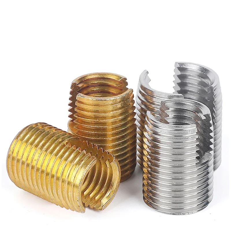 1 ~ 5 uds M2 M2.5 M3 M4 M5 M6 M8 ~ M16 inserto de reparación de rosca tuercas de manguito de tornillo autorroscantes ranuradas de acero inoxidable/galvanizado