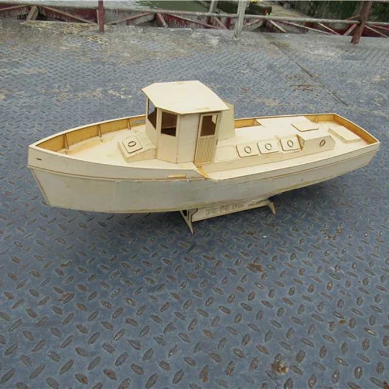 Inland River Tugboat Kit Small Wooden Boat Model Hand-assembled Boat Model Boy Toy Children's Gift