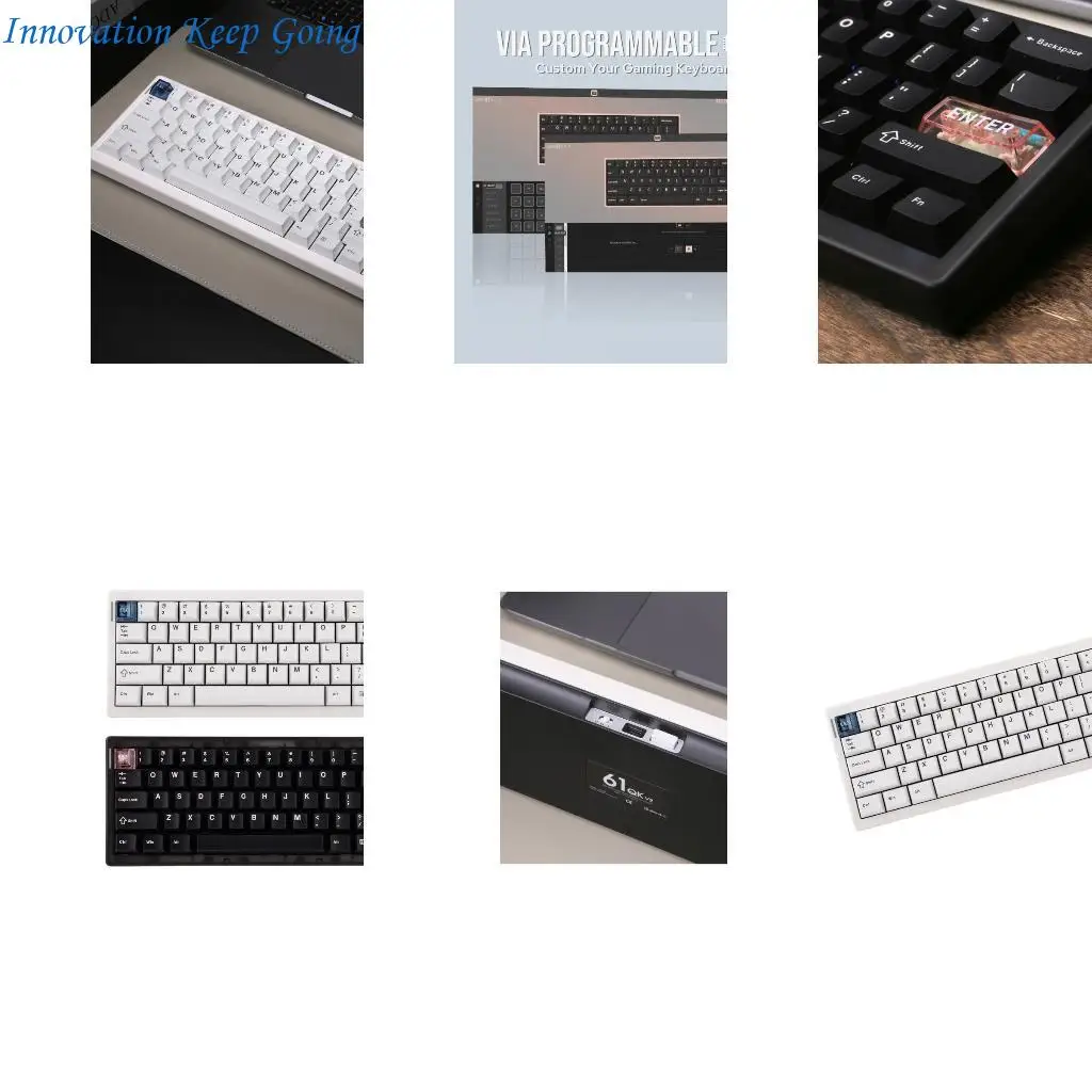 E65C QK61 V2 Programmable 60 Percent Mechanical Keyboard with Color Lighting and Hot Swappable Switches Efficient
