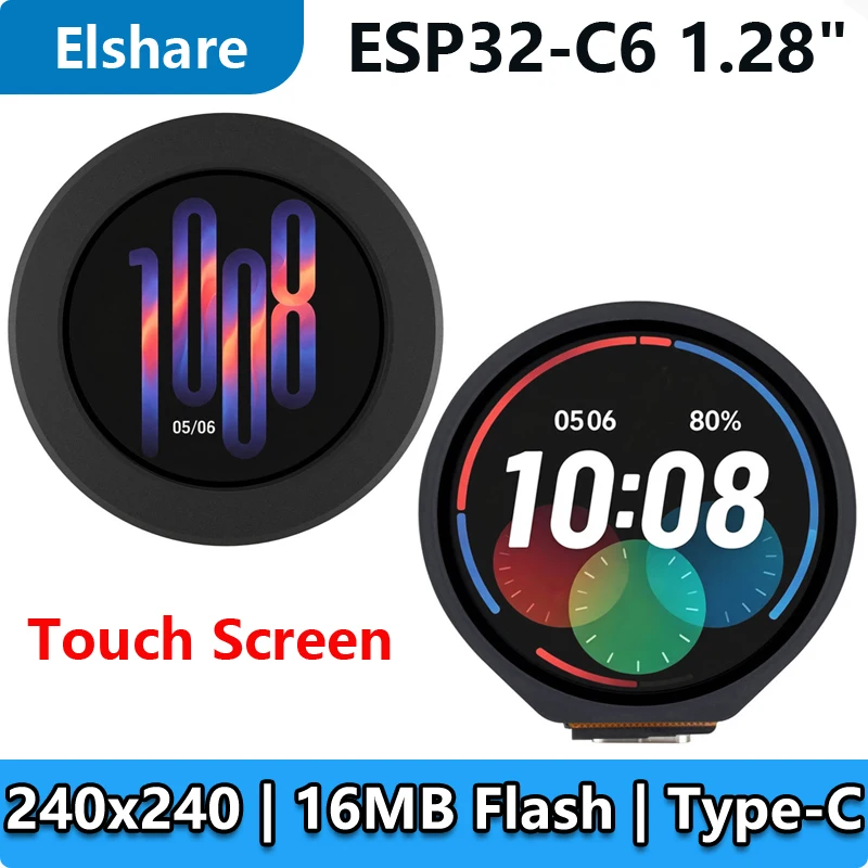 ESP32 C6 Development Board 1.28 inch LCD Touch Screen CST816S SD card slot  240x240