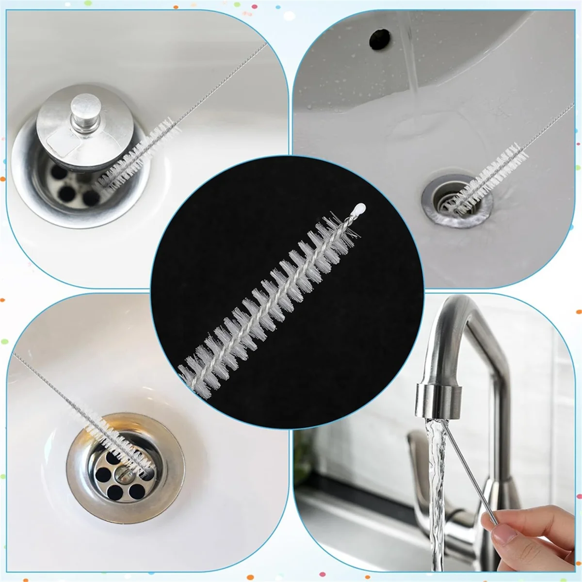 A002 61 Inch Feeding Tube Cleaning Brush Long Drain Brush Flexible Pipe Cleaning Brush Wire Brush,Straw Cleaning Brush