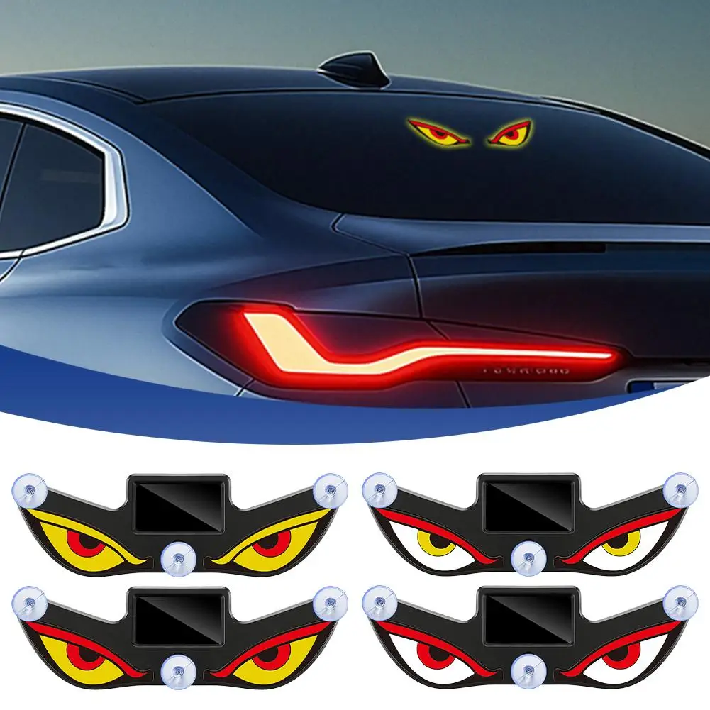 Solar DEMON EYE LED Car Ambient Light, Dynamic Type-C Rechargeable Atmosphere Light Neon Light Car Decoration Accessories