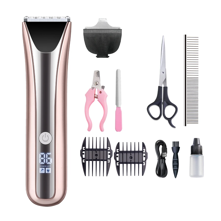 Factory high quality  Low Noise Quiet Dog Grooming Kit Rechargeable Cordless Pet Hair Clipper Trimmer