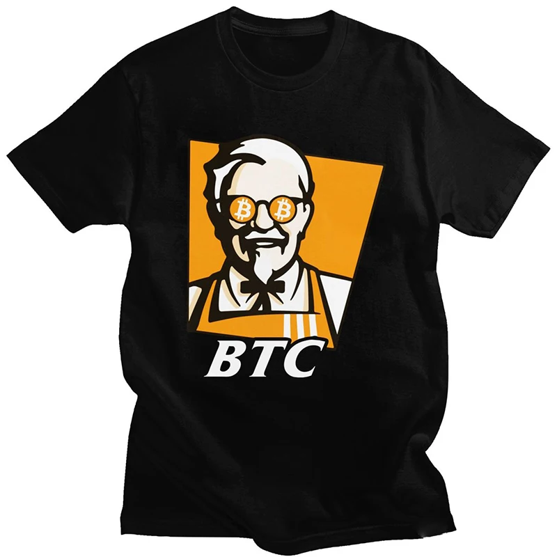 Funny Bitcoin Tshirt For Men Short Sleeve BTC Original Recipe Cryptocurrency Top Crypto Blockchain Geek TShirt Cotton T-shirt