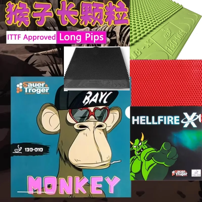 

Резиновая накладка для настольного тенниса Long Pips OX Sauer Troger Hellfire & Monkey Super Soft Medium Pips, резиновая крышка для ракетки для настольного тенниса ITTF