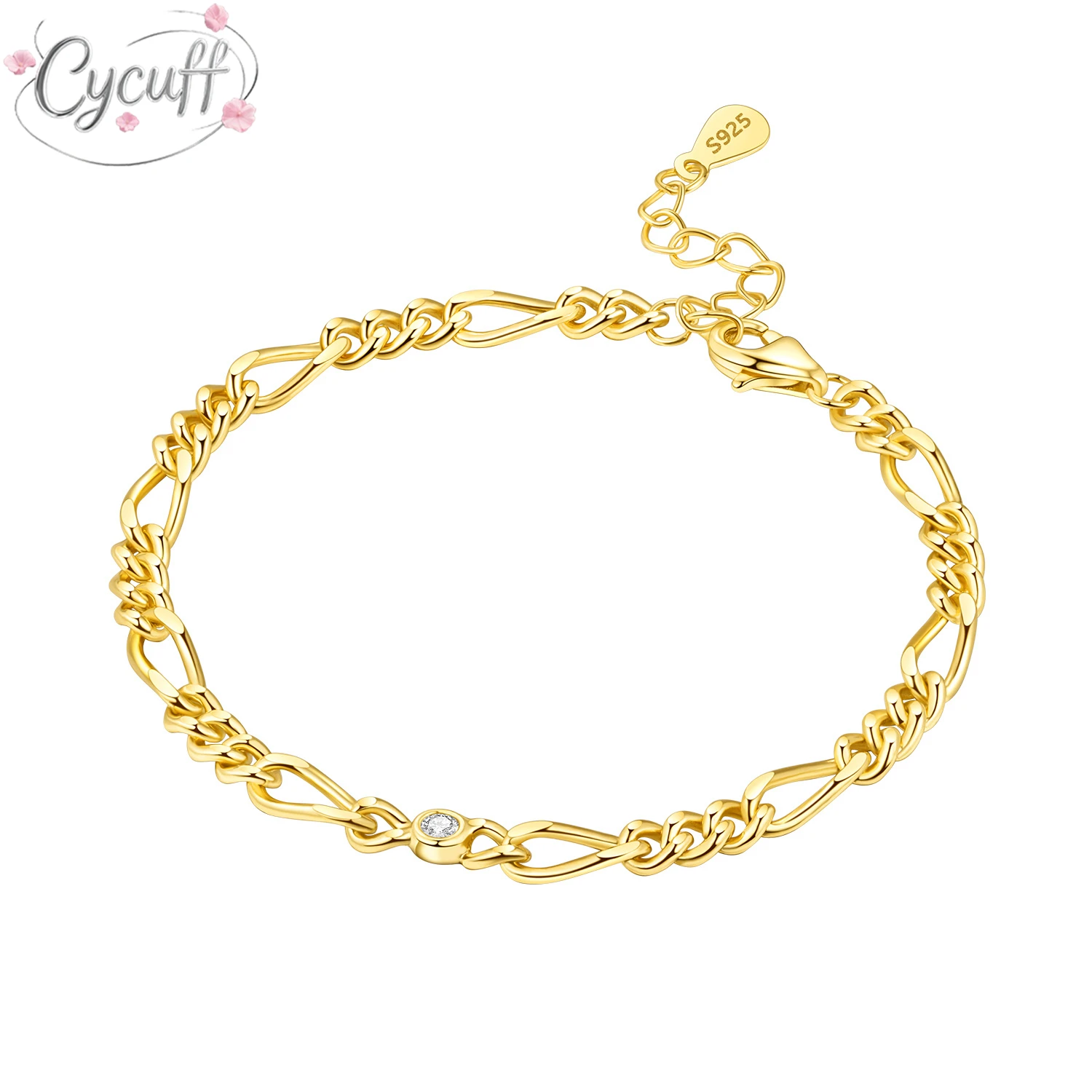 

925 Sterling Silver Inlaid Zircon I8K Gold Chain Bracelet Luxury Fine Jewelry for Women 2026 New Design Wedding Party DIY Gift