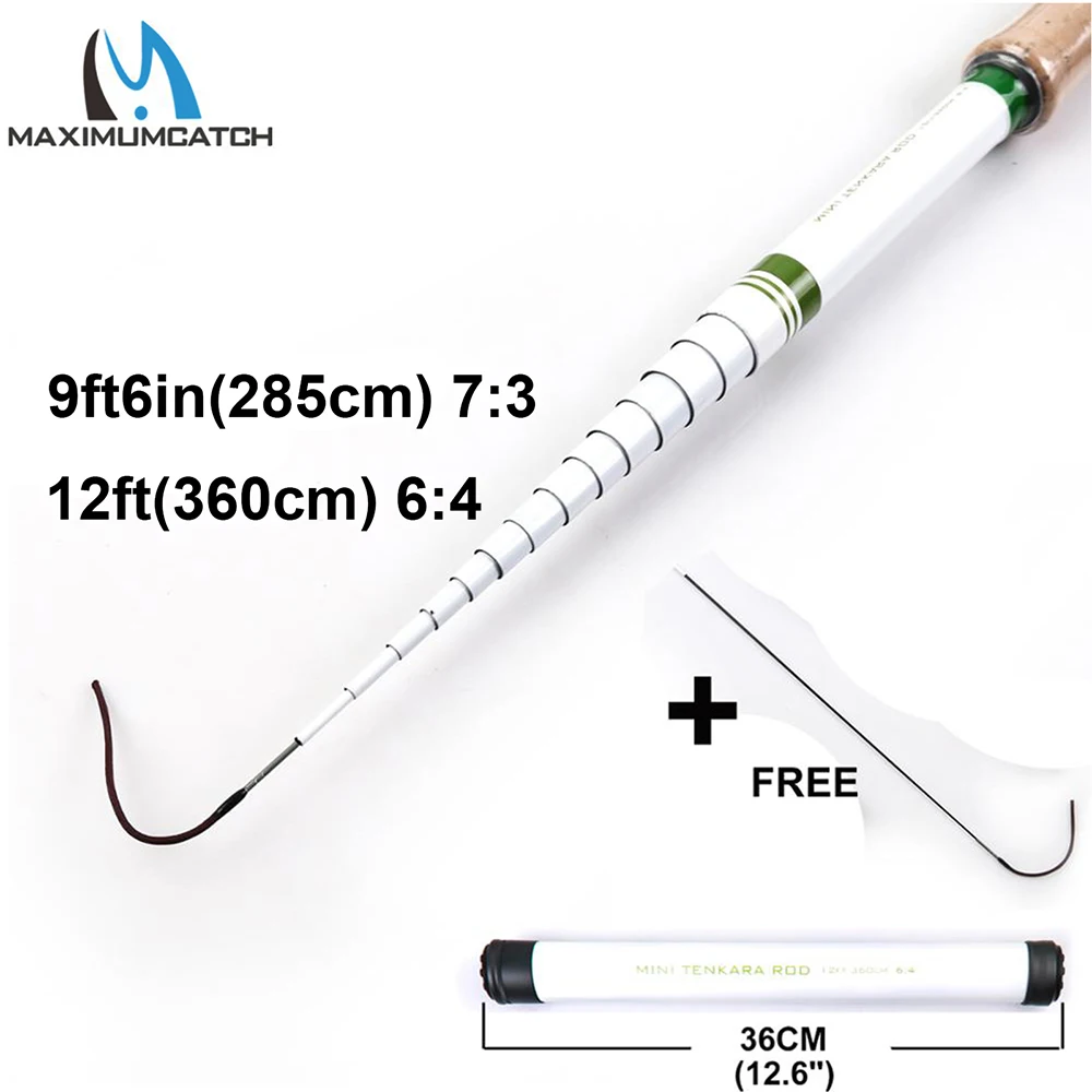 Vara de pesca Tenkara Maximumcatch 240/285/360CM Telescópica Compacta Leve Vara de mosca para truta Stream Mountain Creek Fishing