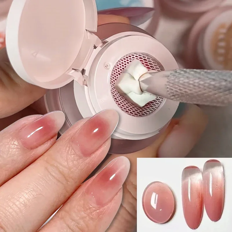 Pink Air Cushion Ombre Painting Nail Gel No Wipe Gradient Patting Gel Nail Polish Aura Blush Transfer Gradient Manicure Pat Gel