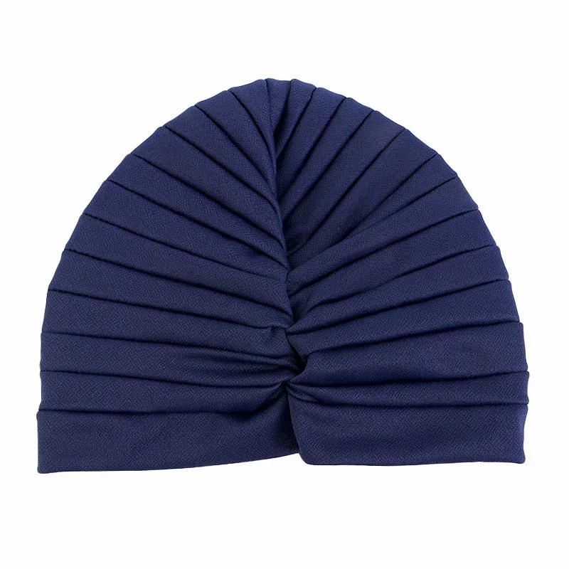 Indian Turban Women Muslim Inner Hijab Beanies Bonnet Pleated Chemo Cancer Hat Hair Loss Headscarf Headwear Hats Turbante Mujer