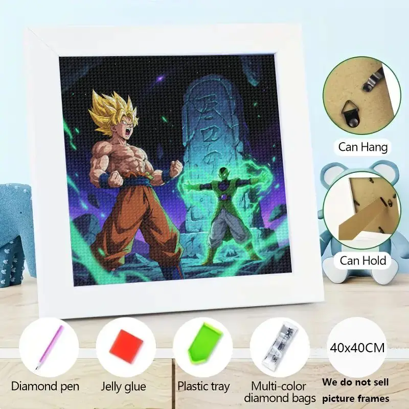 

1 шт. 5D Full Drill Dragon Ball Z Super Saiyan Goku Набор для алмазной живописи, DIY Аниме Манга Персонаж Алмазное искусство для домашнего декора стен