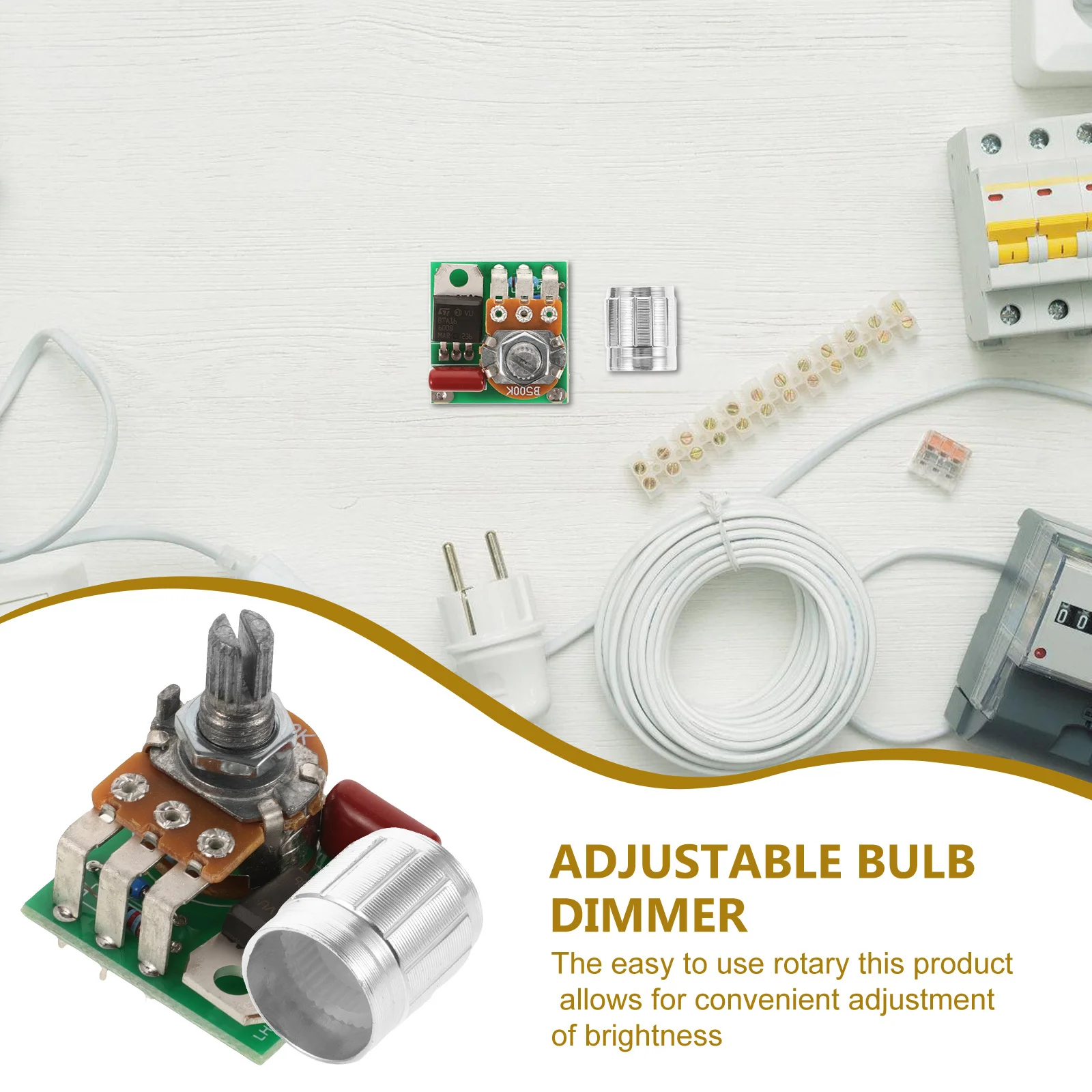 Reliable Adjustable Dimmer Switch for Bulbs Solid ABS Construction Smooth Rotary Brightness Adjustment Overheat Protection